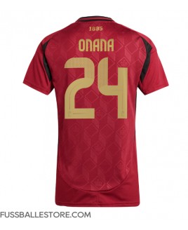 Günstige Belgien Amadou Onana #24 Heimtrikot Damen EM 2024 Kurzarm